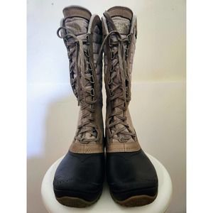 THE NORTH FACE WOMEN'S THERMOBALL UTILITY BOOT US7 BROWN GREEN